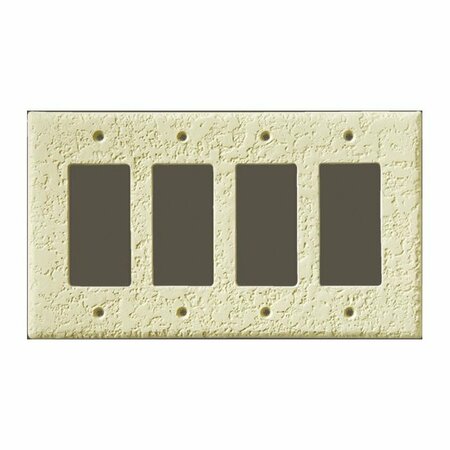 CAN-AM SUPPLY InvisiPlate Switch Wallplate, 5 in L, 8.63 in W, 4 -Gang, Painted Knock-Down/Splatter Drag Texture KD-R-4